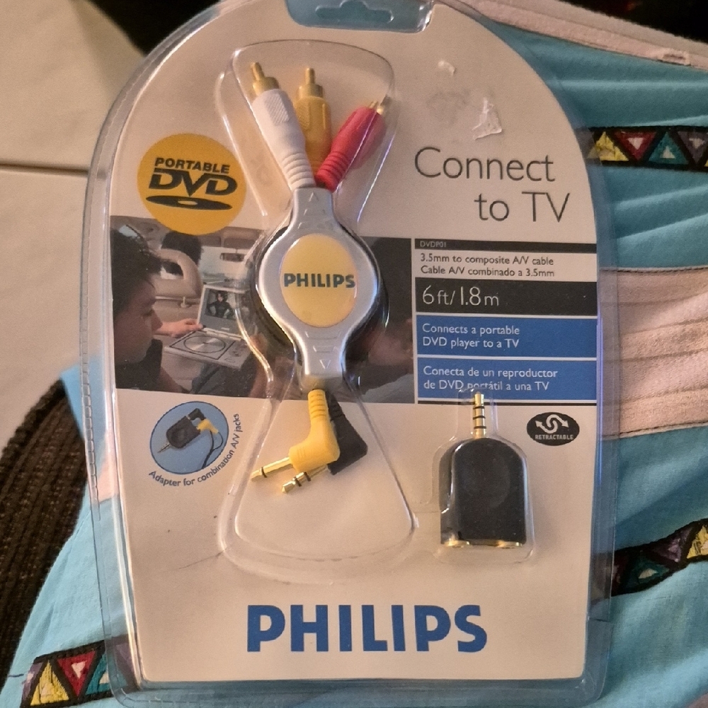 Philips AV Cable with Red, White, Yellow Connectors